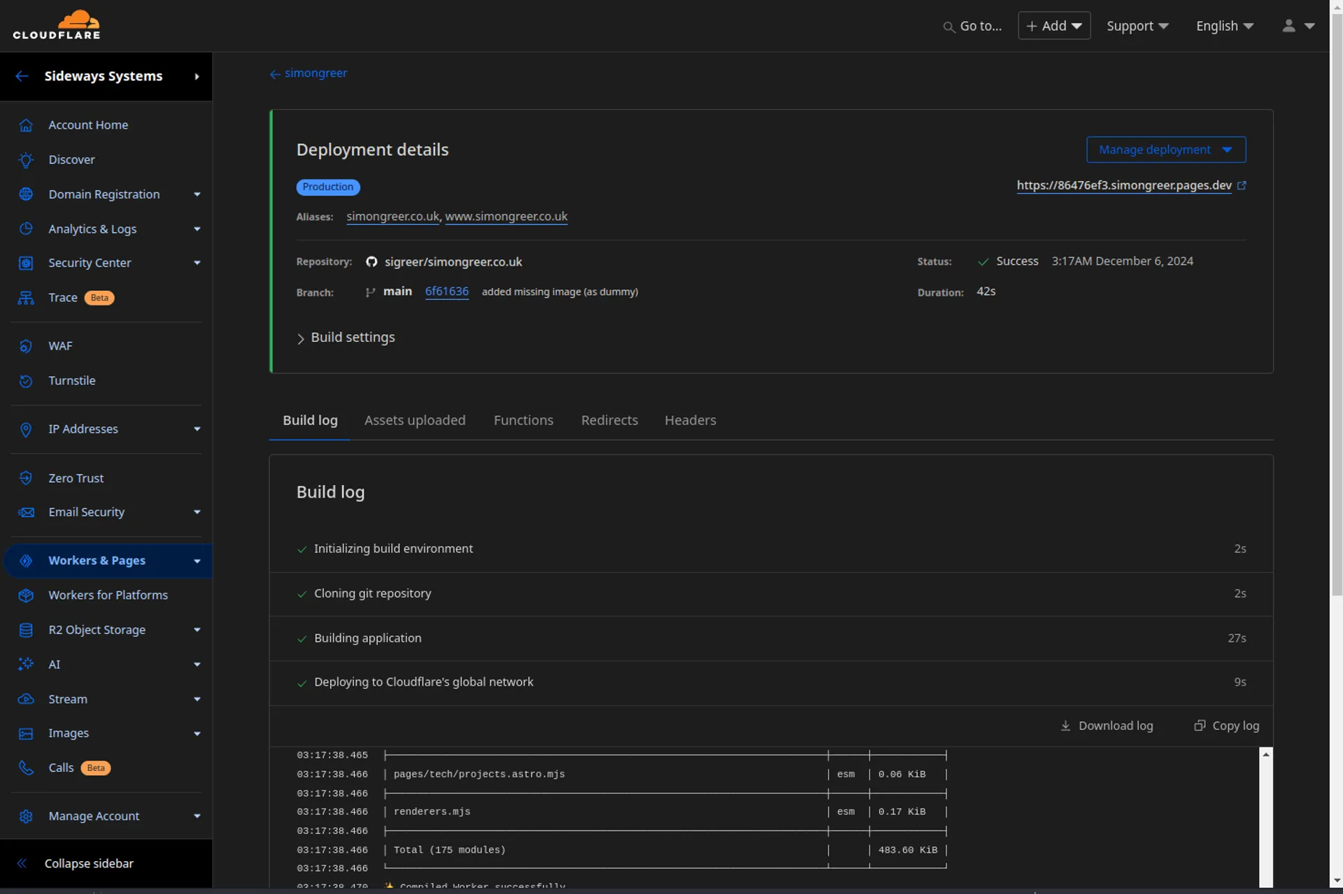 Cloudflare build process